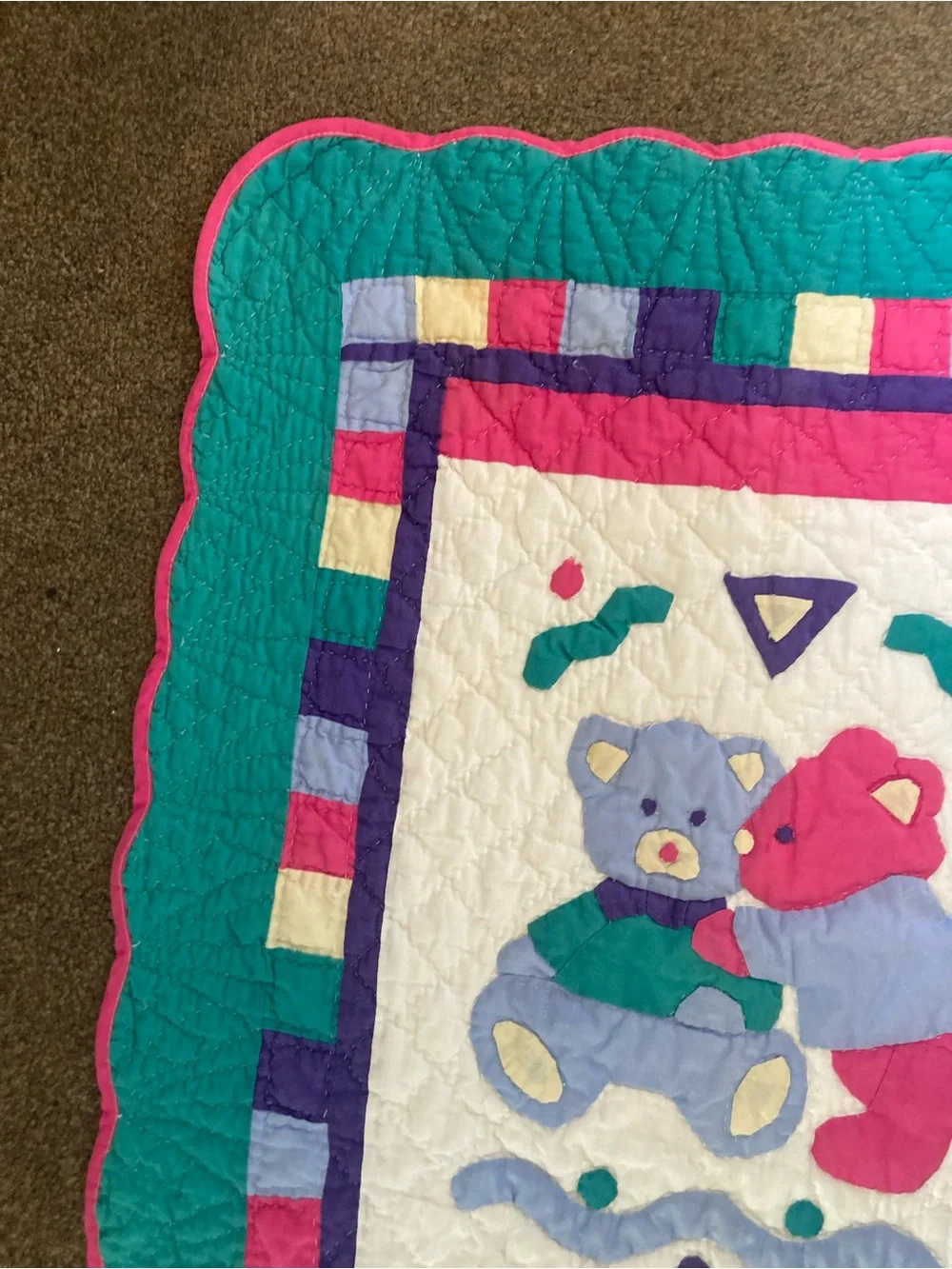 TWO HUGGY BEARS Baby Quilt